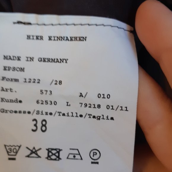 Pikeur German riding jacket coat brown stripe black velvet collar washable - Picture 6 of 8